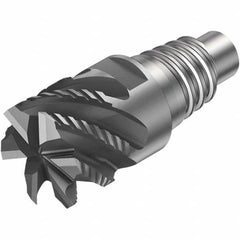 Square End Mill Heads; Mill Diameter (mm): 16.00; Mill Diameter (Decimal Inch): 0.6299; Number of Flutes: 6; Length of Cut (mm): 8.50; Connection Type: E16; Overall Length (mm): 8.50; Material: Solid Carbide; Finish/Coating: AlTiN; Cutting Direction: Righ
