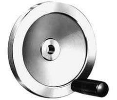 Value Collection - 9.84" Diam, Aluminum Handwheel with Handle - 1.89" Hub Diam - Exact Industrial Supply