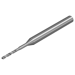 Micro Drill Bit: 0.0315″ Dia, 118 °, Solid Carbide Bright/Uncoated, 1.4764″ OAL, RH Cut, Spiral Flute, Straight-Cylindrical Shank, Series CoroDrill 862