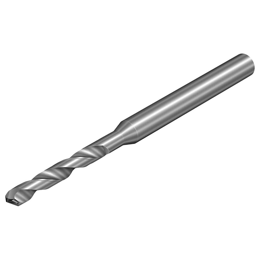 Micro Drill Bit: 0.0906″ Dia, 118 °, Solid Carbide Bright/Uncoated, 1.4764″ OAL, RH Cut, Spiral Flute, Straight-Cylindrical Shank, Series CoroDrill 862