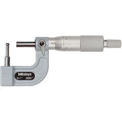 0-1″ Measuring Range-0.0001″ Graduation - Ratchet Thimble - Carbide Face - Tubing Micrometer - Exact Industrial Supply