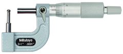 0 - 1'' Measuring Range - .0001 Graduation - Ratchet Thimble - Carbide Face - Tubing Micrometer - Exact Industrial Supply