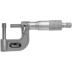 0-1″ Measuring Range-0.0001″ Graduation - Ratchet Thimble - Carbide Face - Tubing Micrometer - Exact Industrial Supply