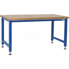 Stationary Work Bench: 72″ Wide, 36″ Deep, 42″ High, Light Blue 1,000 lb Capacity