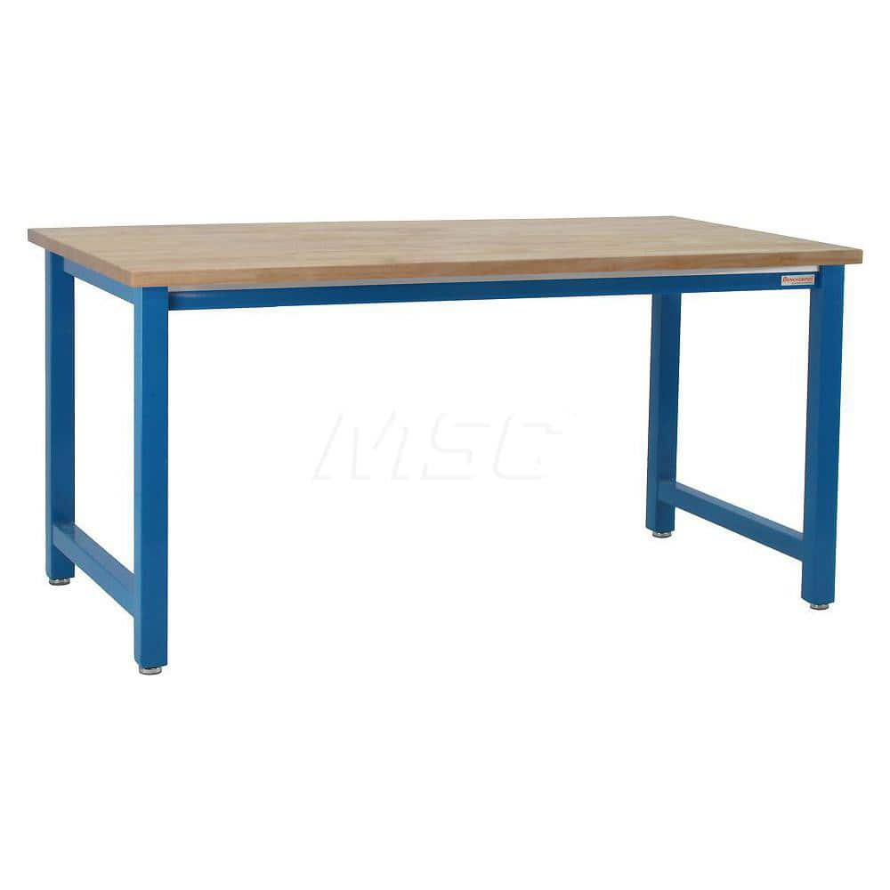 Stationary Work Bench: 60″ Wide, 30″ Deep, 34″ High, Light Blue 6,600 lb Capacity