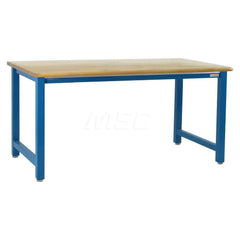 Stationary Work Bench: 120″ Wide, 36″ Deep, 34″ High, Light Blue 6,600 lb Capacity