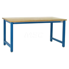 Stationary Work Bench: 120″ Wide, 24″ Deep, 34″ High, Light Blue 6,600 lb Capacity