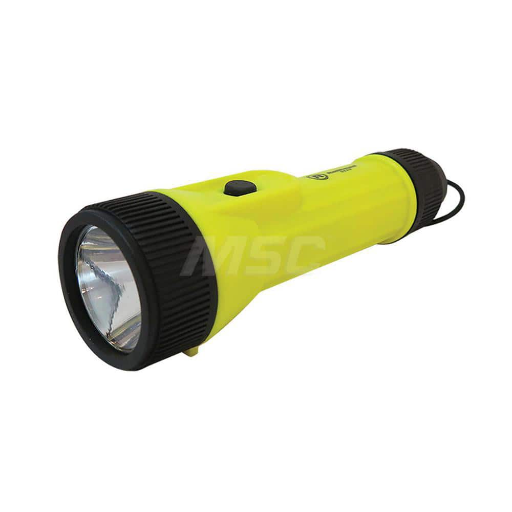 Flashlights; Bulb Type: LED; Type: Flashlight; Maximum Light Output (Lumens): 150; Body Type: Plastic; Battery Size: D; Body Color: Yellow; Rechargeable: No; Complete Light Output (Lumens): 150 (High)