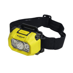 Flashlights; Bulb Type: LED; Type: Headlamp; Maximum Light Output (Lumens): 150; Body Type: Polycarbonate; Battery Size: AAA; Body Color: Yellow; Rechargeable: No; Intrinsically Safe: Yes; Complete Light Output (Lumens): 180 (High); 60 (Low)
