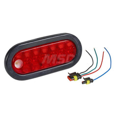 Emergency Light Assemblies; Type: Flush Mount Led Warning Light; Flash Rate: Stop/Tail/Turn; Mount: Flush Mount; Color: Red/ White; Power Source: 12-24V DC; Shape: Oval; Specifications: FMVSS 108, SAE J13968 & J593