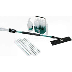 Deck Mops, Mopping Kits & Wall Washers; Type: Pad Holder; Floor Mop Pad; Mop Holder; Head Material: Microfiber; Connection Type: Hook & Loop; Handle Material: Metal; Frame Material: Plastic; Includes: 16″ Mop Pad Holder; (12) Bottles & Caddy; Mop Handle/P