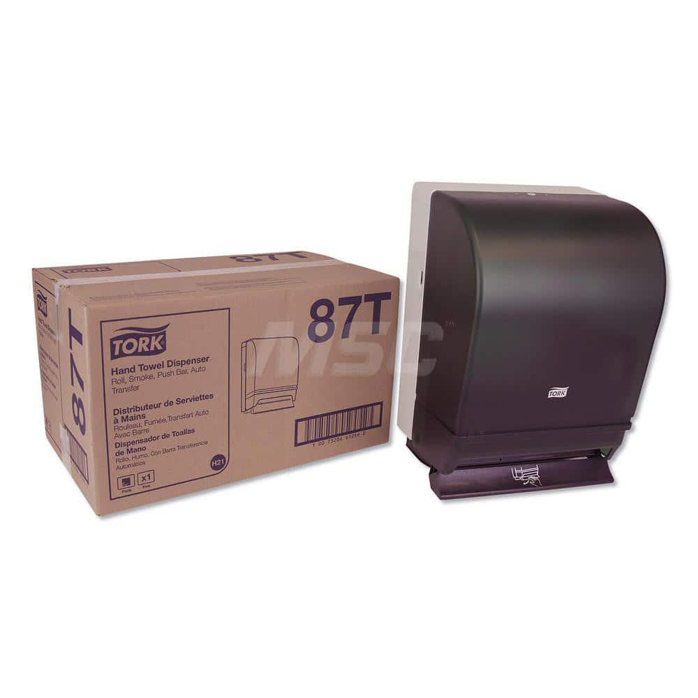Paper Towel Dispensers; Type: Towel; Towel Compatibility: Roll; Activation Method: Push Bar; Material: Plastic; Metal; Mount Type: Wall; Color: Smoke; Grey; Height (Inch): 15.75 in