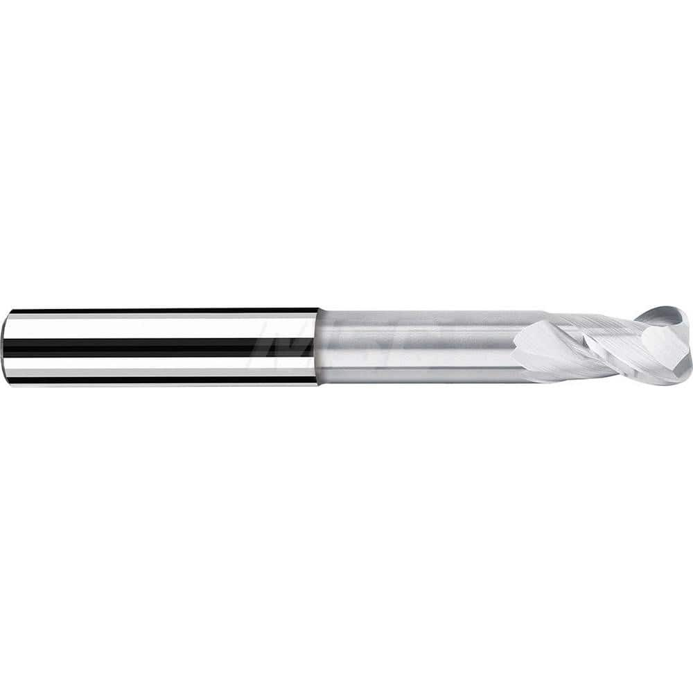 Corner Radius End Mill: 0.9843″ Dia, 1.063″ LOC, 0.0984″ Radius, 2 Flutes, Solid Carbide 7.1654″ OAL, 0.9843″ Shank Dia, 40 ° Helix, Bright/Uncoated, Corner Radius End, Centercutting, Series AX