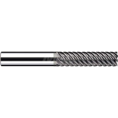 Square End Mill: 5/8'' Dia, 1-7/8'' LOC, 5/8'' Shank Dia, 4-1/4'' OAL, 8 Flutes, Solid Carbide Single End, Polychrom Finish, Spiral Flute, 55 ™ Variable Helix, RH Cut, RH Flute, Series E-Cut