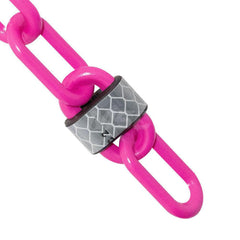 Barrier Rope & Chain; Type: Safety Barrier Chain; Material: Plastic; Color: Magenta; Rope/Chain Material: Plastic; Hook Fitting Material: None; Snap End Material: None; Color: Magenta; Length (Feet): 25.00; 25.000; Overall Length: 25.00