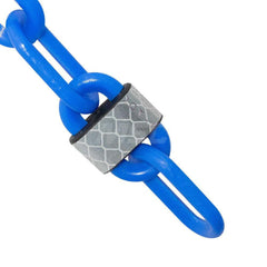 Barrier Rope & Chain; Type: Safety Barrier Chain; Material: Plastic; Color: Blue; Rope/Chain Material: Plastic; Hook Fitting Material: None; Snap End Material: None; Color: Blue; Length (Feet): 25.00; 25.000; Overall Length: 25.00