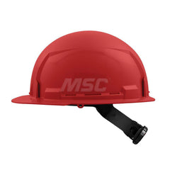 Hard Hat: Construction, Front Brim, Class E, 4-Point Suspension Red, HDPE