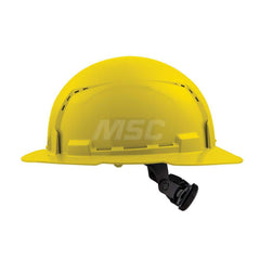 Hard Hat: Construction, Full Brim, Class C, 6-Point Suspension Yellow, HDPE Vented