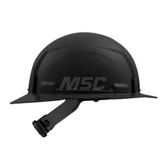 Hard Hat: Construction, Full Brim, Class E, 4-Point Suspension Black, HDPE