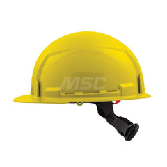 Hard Hat: Construction, Front Brim, Class E, 6-Point Suspension Yellow, HDPE