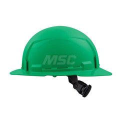 Hard Hat: Construction, Full Brim, Class E, 6-Point Suspension Green, HDPE