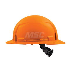 Hard Hat: Construction, Full Brim, Class E, 6-Point Suspension Orange, HDPE