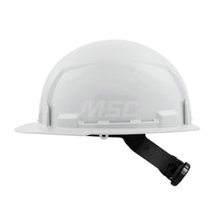 Hard Hat: Construction, Front Brim, Class E, 4-Point Suspension White, HDPE