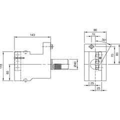 Miniature Turret Tool Holder: 4.6063″ Projection