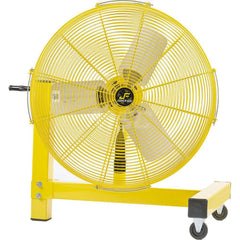Industrial Circulation Fan: 24″ Dia, 4,013 CFM 115V, 1/4 hp, 1 Phase, 2 Speed, Portable Mount