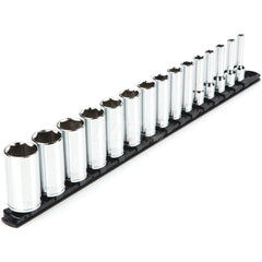 Socket Set: 3/8″ Drive 1/4 to 1″ Socket, 6 Point