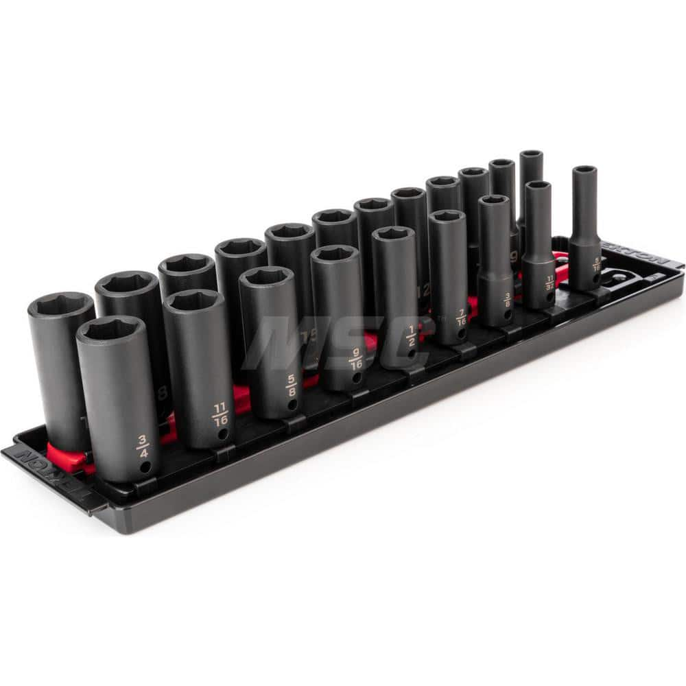 Socket Set: 3/8″ Drive 8 to 19 mm Socket, 6 Point