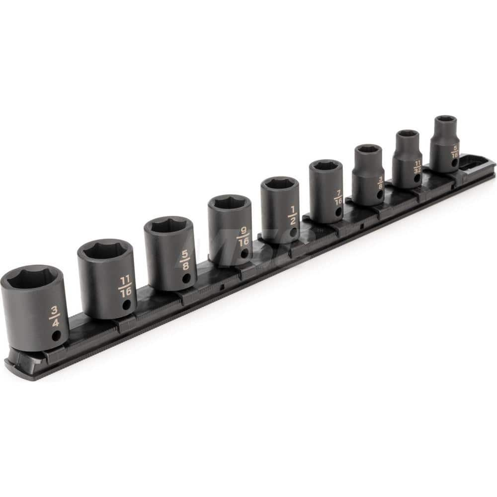 Socket Set: 3/8″ Drive 5/16 to 3/4″ Socket, 6 Point