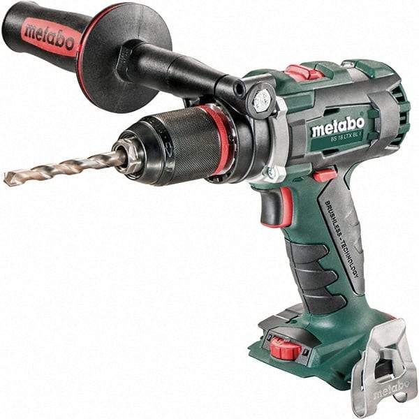 Metabo - 18 Volt 1/2" Chuck Pistol Grip Handle Cordless Drill - 500/1850 RPM, Keyless Chuck, Reversible, Lithium-Ion Batteries Not Included - Exact Industrial Supply