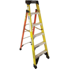 Werner - Step Ladders Type: Step Ladder Height (Feet): 6 - Exact Industrial Supply