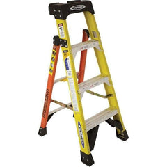 Werner - Step Ladders Type: Step Ladder Height (Feet): 4 - Exact Industrial Supply