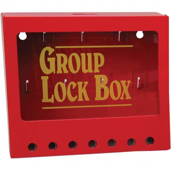 Brady - 1 8-Piece Kit 2-1/4" Deep x 8" Wide x 7" High Wall Mount Group Lockout Box - Exact Industrial Supply