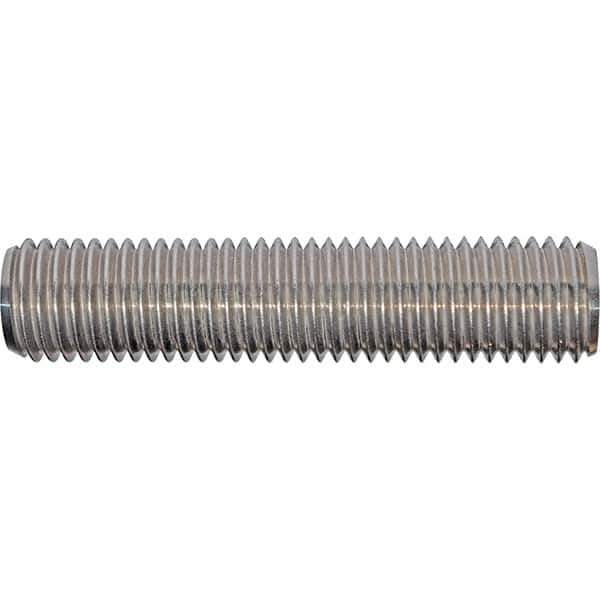 Value Collection - 1/2-13 4" OAL Fully Threaded Stud - Stainless Steel, Plain Finish, 4" Equal Thread Length, 4" Short Thread Length - Exact Industrial Supply