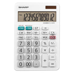 Victor - Calculators; Type: Desktop Calculator ; Type of Power: Solar/Battery ; Display Type: 12-Digit LCD ; Color: White ; Display Size: 18mm ; Width (Decimal Inch): 4.3800 - Exact Industrial Supply