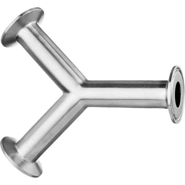 Value Collection - Sanitary Stainless Steel Pipe Fittings Type: Wye Style: Quick-Clamp - Exact Industrial Supply