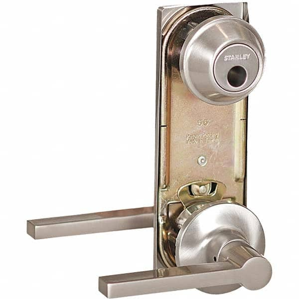 Stanley - Entry Lever Lockset for 1-3/8 to 1-3/4" Thick Doors - Exact Industrial Supply