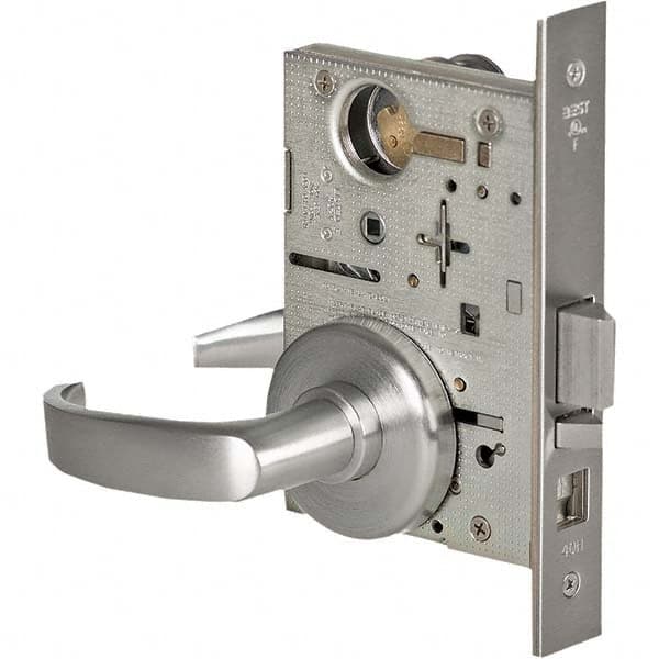 Best - Office Lever Lockset for 1-3/4" Thick Doors - Exact Industrial Supply