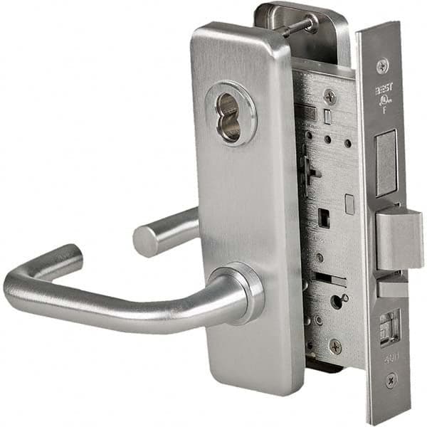 Best - Office Lever Lockset for 1-3/4" Thick Doors - Exact Industrial Supply