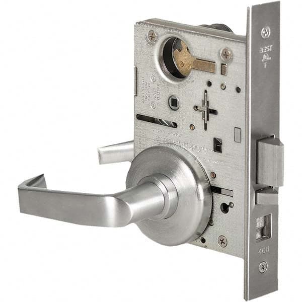 Best - Office Lever Lockset for 1-3/4" Thick Doors - Exact Industrial Supply