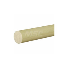 Plastic Rod: Garolite (G-10 & FR4), 1' Long, 5/16″ Dia, Yellow Rockwell M-110