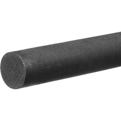 Plastic Rod: Acetal, 1' Long, 1-1/4″ Dia, Black Rockwell M-90