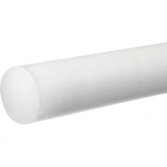 Plastic Rod: Polyethylene, 3' Long, 1-1/2″ Dia, White Shore 70 D