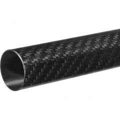 USA Sealing - 7/8" ID x 1" OD, 36" Long, Black Carbon Fiber (Twill Weave) Round Tube - Exact Industrial Supply