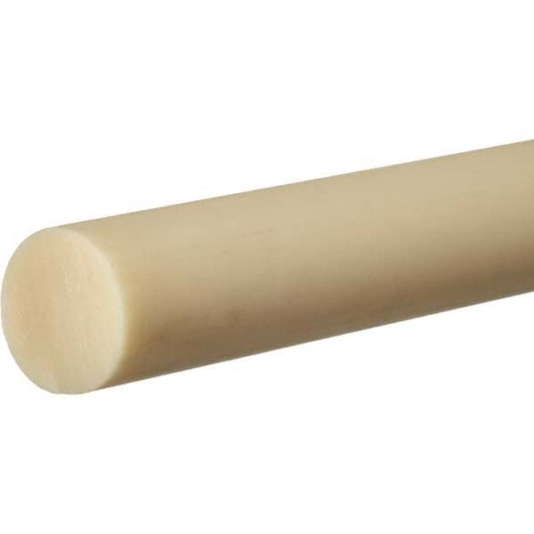 Plastic Rod: Acrylonitrile Butadiene Styrene, 1' Long, 2″ Dia, Beige Rockwell R-105