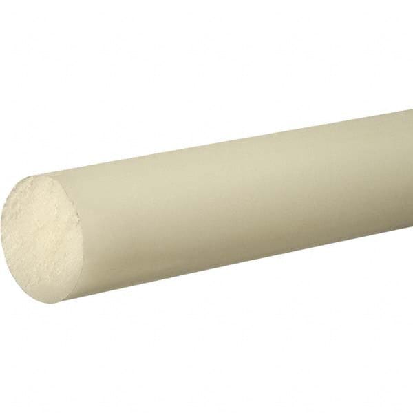 Plastic Rod: Polypropylene, 6' Long, 1-1/2″ Dia, Semi-Clear White Rockwell M-85