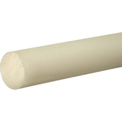 Plastic Rod: Polypropylene, 6' Long, 2″ Dia, Semi-Clear White Rockwell M-85